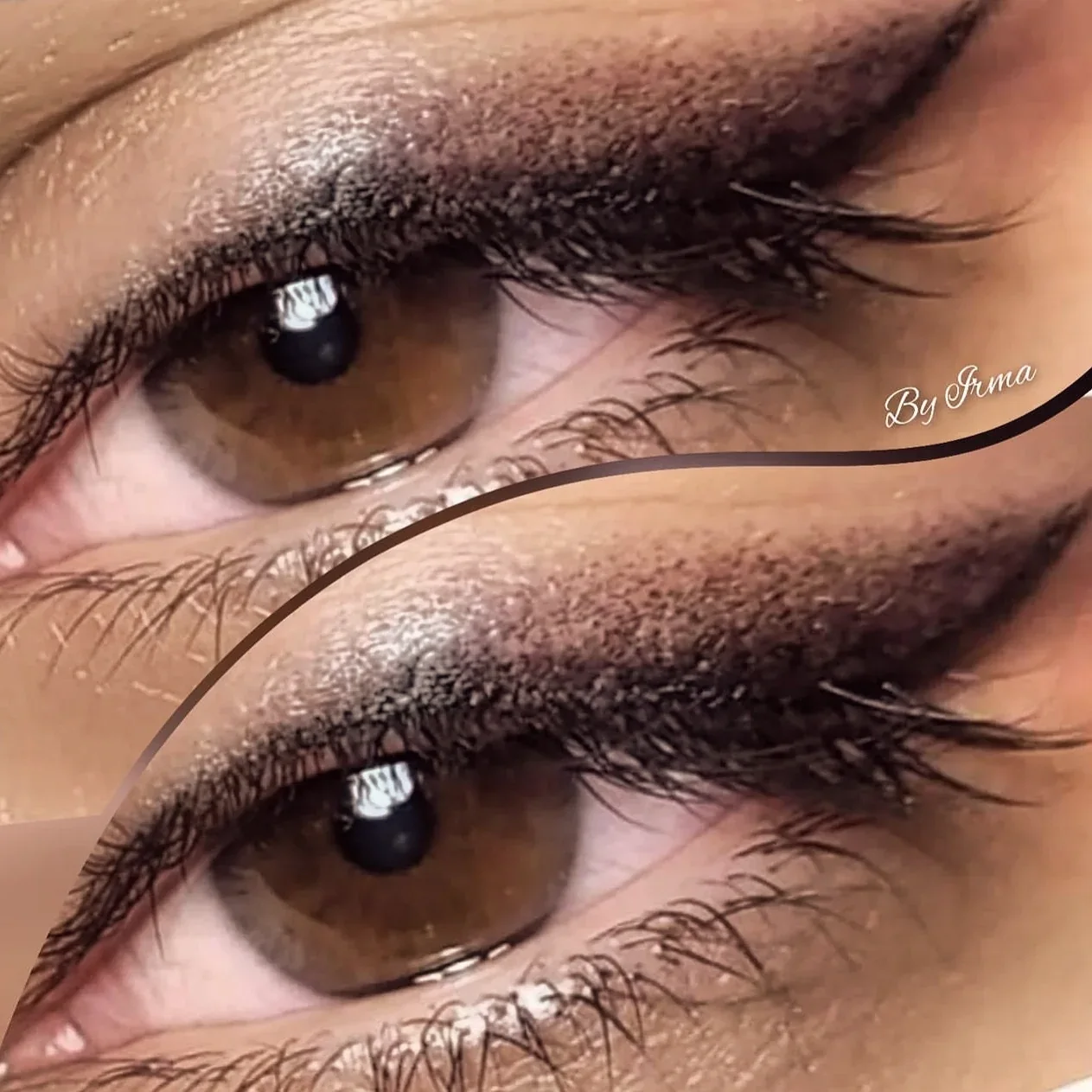 Mirada con micropigmentación de ojos, línea definida